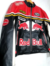 Vintage Red Bull Racing Leather Motorcycle Jacket