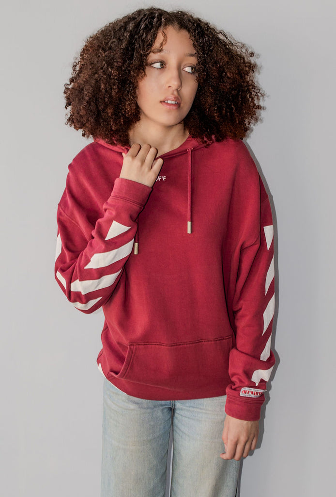maroon Off-White hoodie