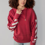 maroon Off-White hoodie