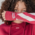maroon Off-White hoodie