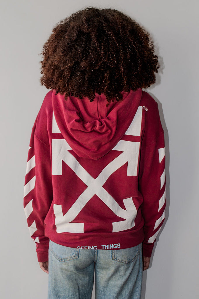 maroon Off-White hoodie