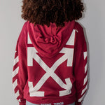 maroon Off-White hoodie