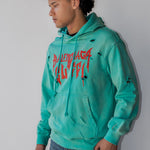 Balenciaga Logo Destroyed Hoodie in turquoise