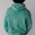 Balenciaga Logo Destroyed Hoodie in turquoise