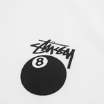 White Stüssy 8 Ball Tee