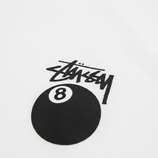 White Stüssy 8 Ball Tee