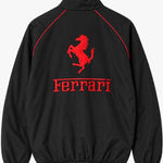 black and red Ferrari F1 racing bomber jacket