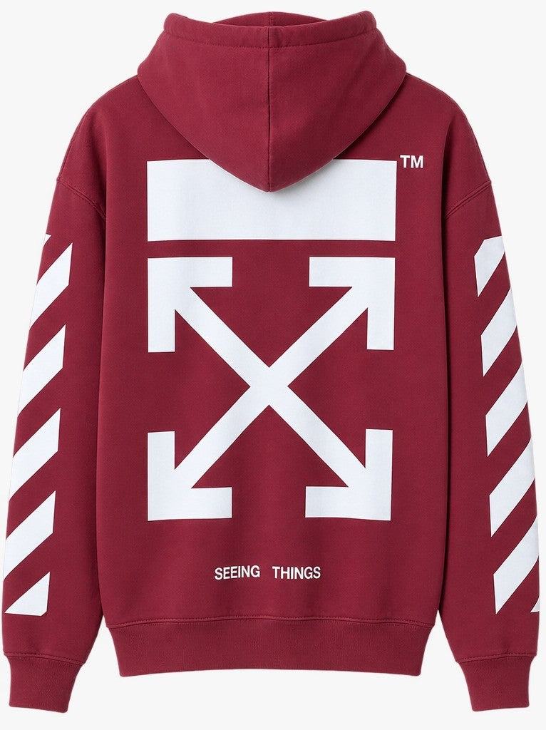 maroon Off-White hoodie