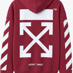maroon Off-White hoodie