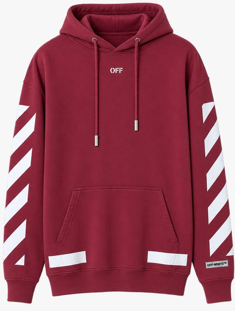 maroon Off-White hoodie