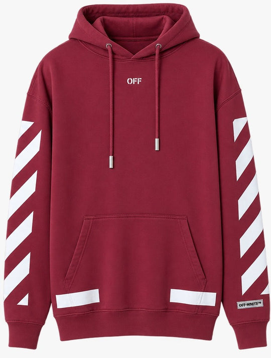 maroon Off-White hoodie