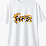 Fendi White Graphic Logo Graffiti T-Shirt