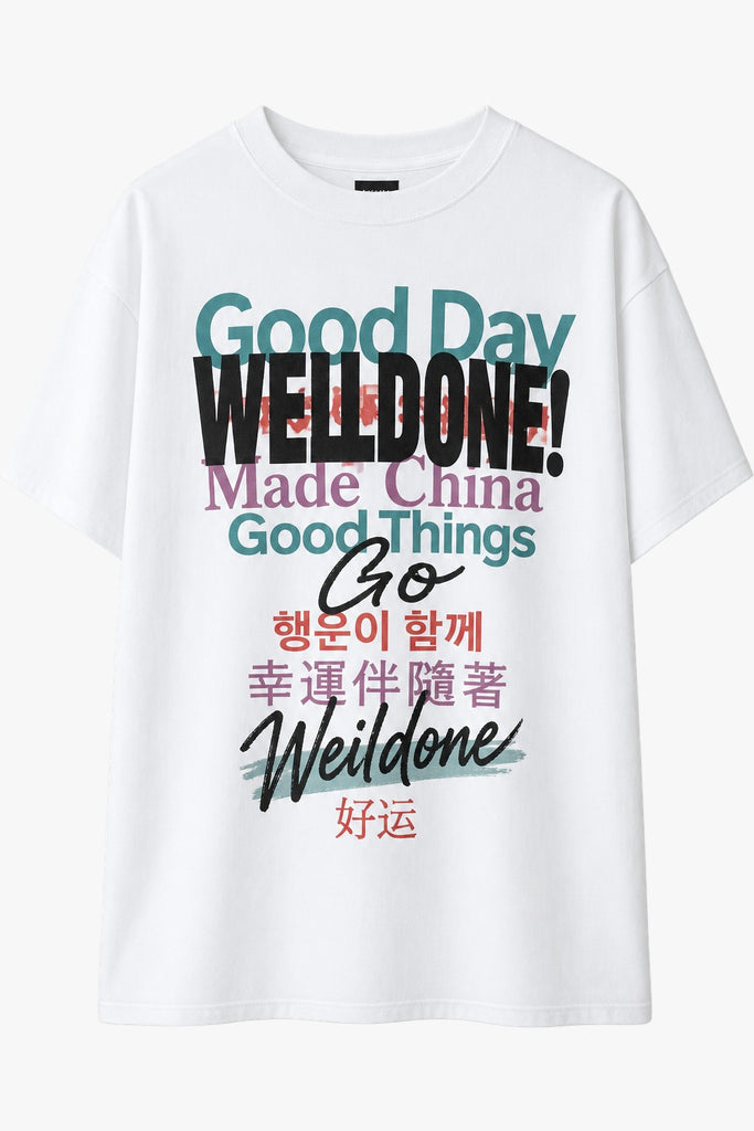 We11done Front Multi-Logo Graphic T-Shirt