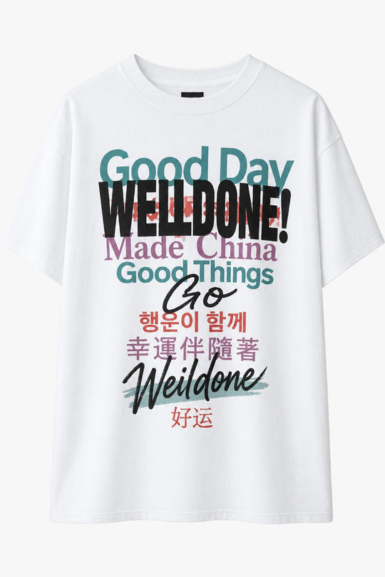We11done Front Multi-Logo Graphic T-Shirt