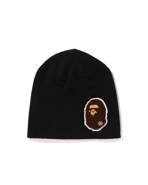Black Bape Big Ape Head Knit Beanie