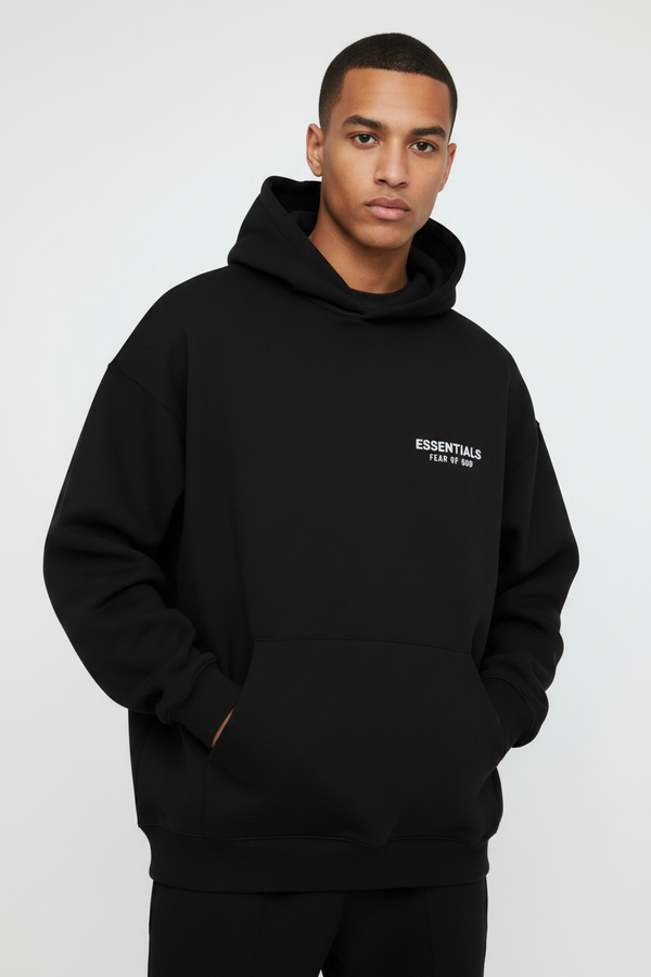 Black Essential Fear of God Hoodie