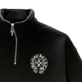 Chrome Hearts Half-Zip Horseshoe Logo Fleece Jacket