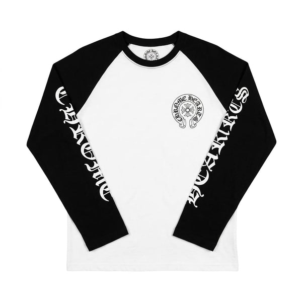Chrome Hearts Horseshoe Baseball Shirt White/Black
