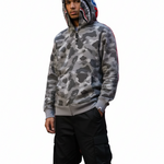 Grey ABC Bathing Ape (BAPE) 1st Camo Shark Full Zip Hoodie