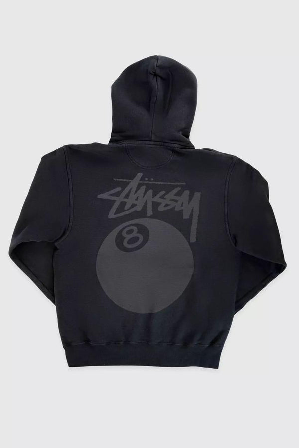 Stüssy 8 Ball Pigment Dyed Hoodie in Black