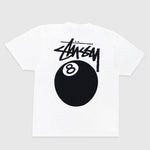 White Stüssy 8 Ball Tee