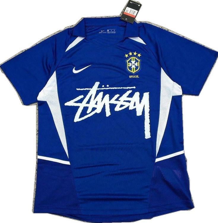2002 Brazil Away Football Jersey x stussy