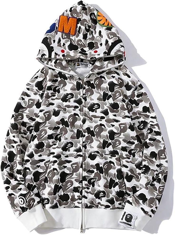 Bathing Ape Men ABC Camo Double Shark Full Zip Hoodie