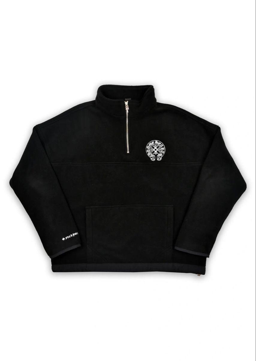 Chrome Hearts Half-Zip Horseshoe Logo Fleece Jacket