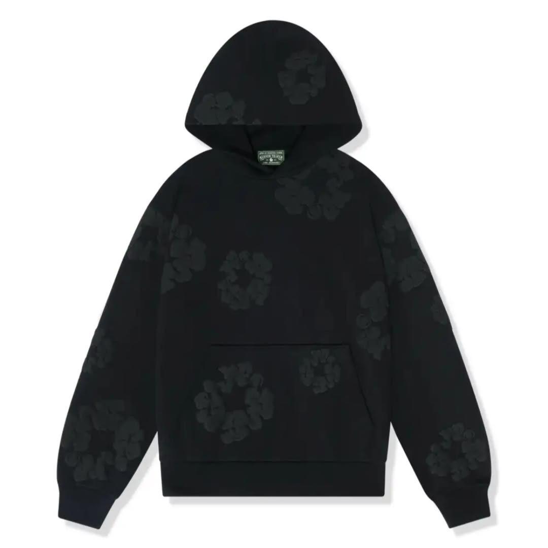 Denim Tears Cotton Wreath Hoodie Black Monochrome
