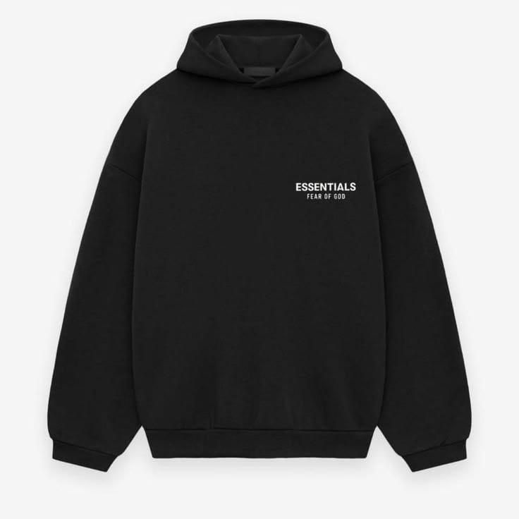 Black essential fear of God hoodie